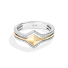Star Wars Luke Skywalker™ LIGHT X DARK WOMEN'S Diamond RING 1/6 CT.TW White Diamonds Silver and 10K Yellow Gold Front view