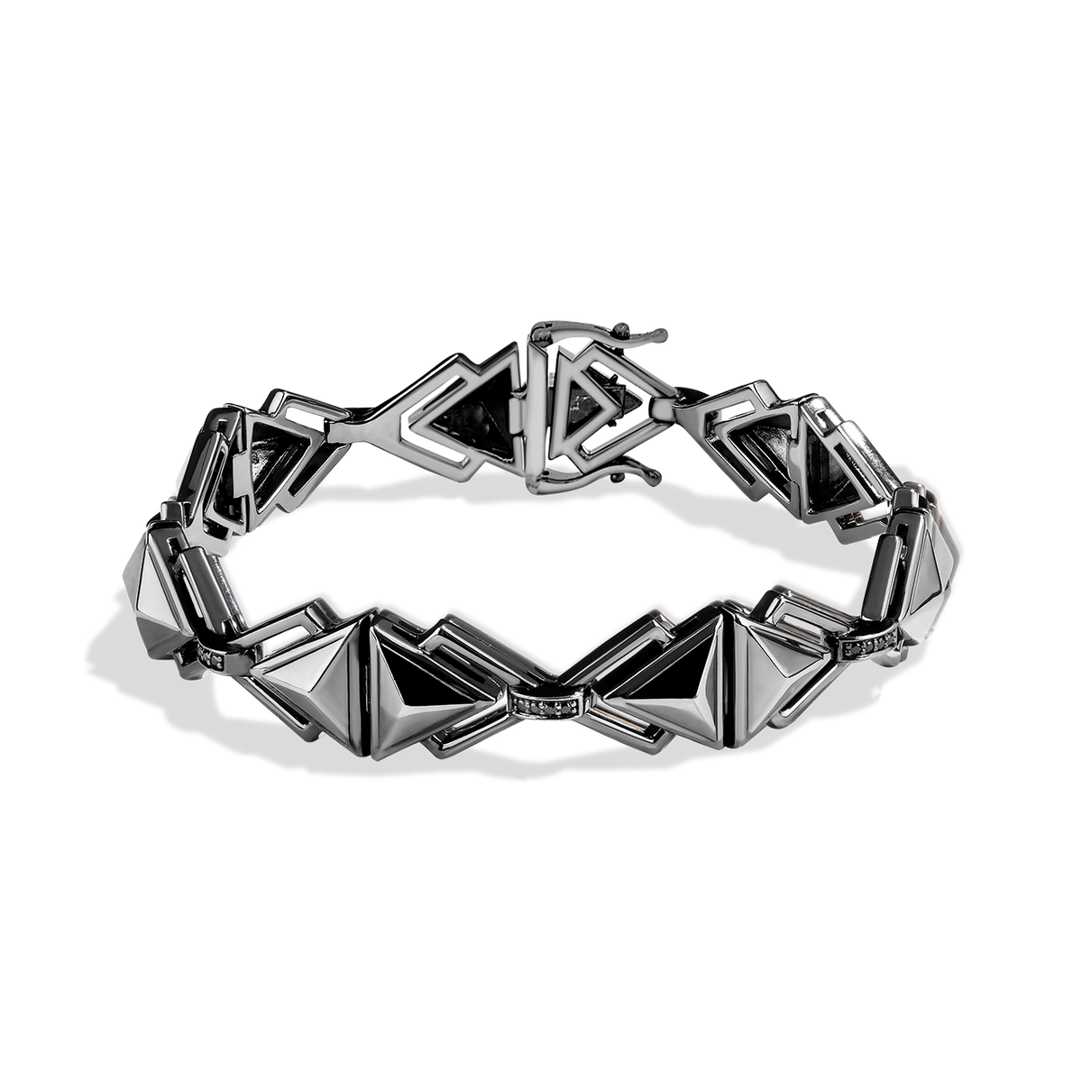Ortyx choker, Triangle cut, Black, Rhodium plated | Swarovski