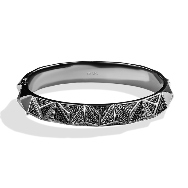 Star Wars Darth Vader™ WOMEN'S Diamond BRACELET 1 CT.TW. Black Diamonds Silver with Black Rhodium Front View