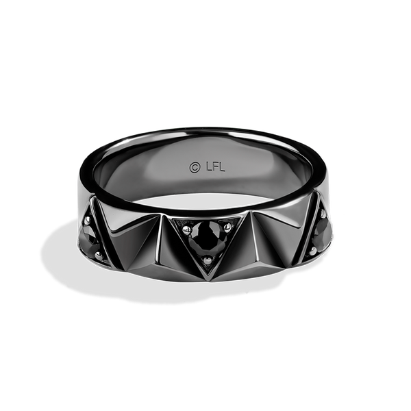 DARK ARMOR MEN'S BAND 1/2 CT.TW. Black diamonds 14K White Gold