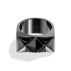 Star Wars Darth Vader™ MEN'S RING Black Onyx Silver and Black Rhodium Front View