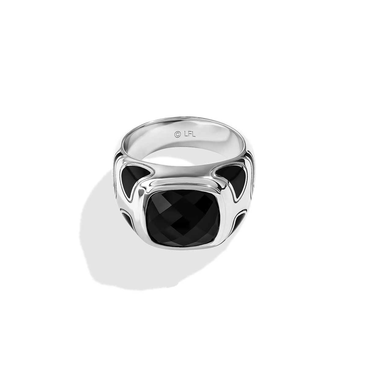 Star Wars™ Stormtrooper Men's Ring Black Enamel and Black Onyx Silver | Star Wars™ Fine Jewelry
