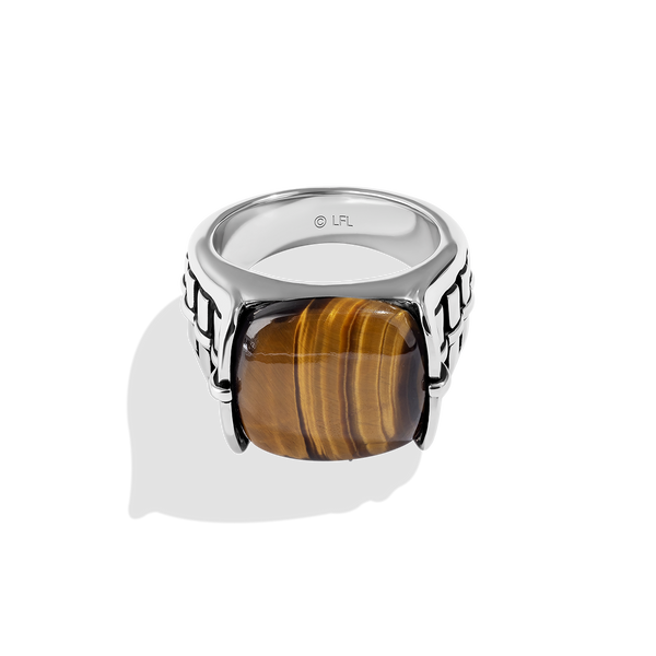 THE WOOKIEE MEN'S RING  Tiger Eye Gemstone Silver