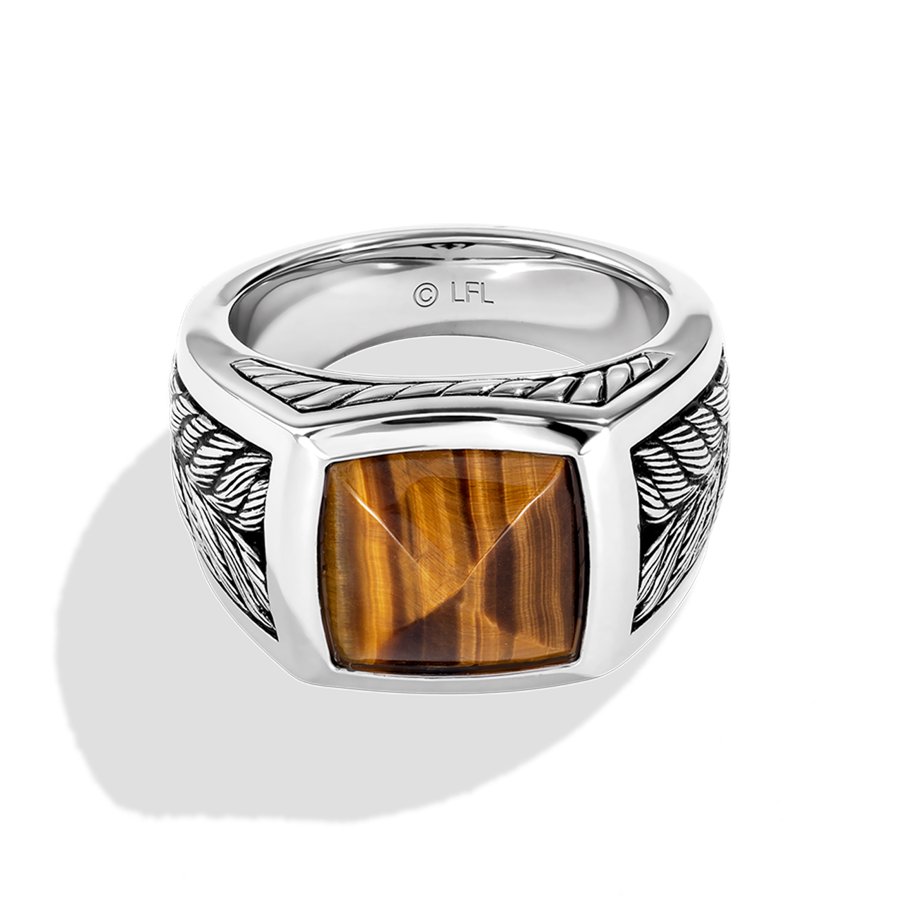 Men's Statement Ring Stainless Steel Gold Natural Oval Tiger Eye Ring | eBay