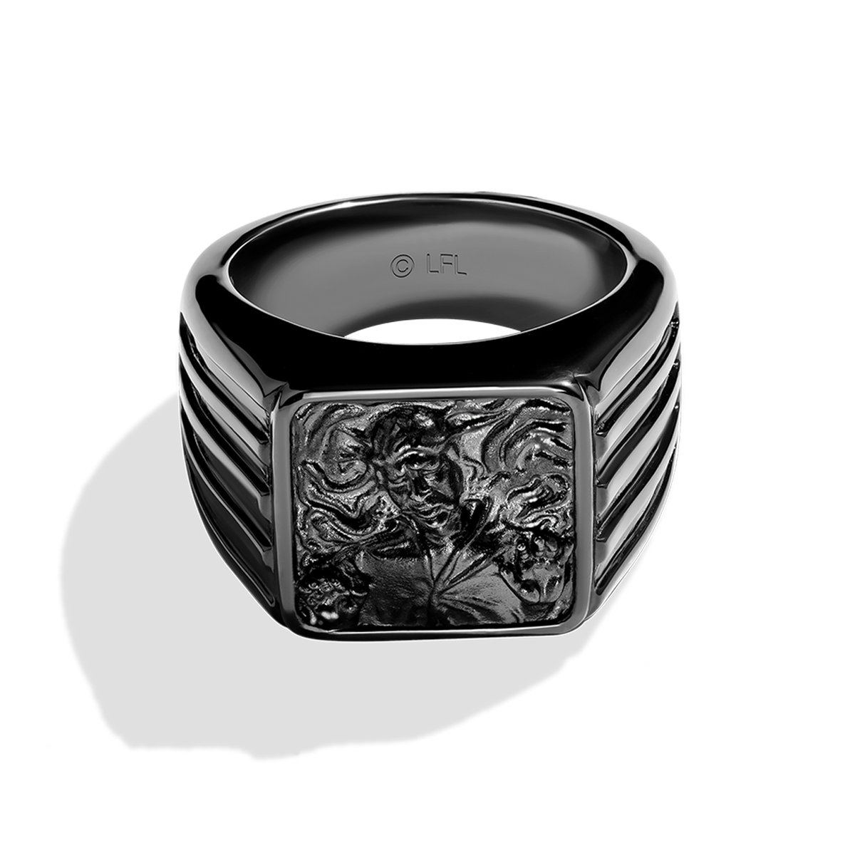 Silver men's ring with black stone | JewelryAndGems.eu