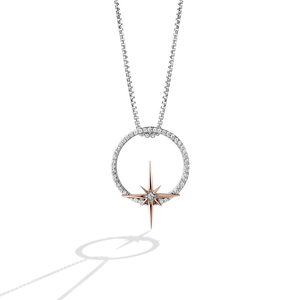 Star Wars Ahsoka Tano Diamond Necklace Pendant in Sterling Silver with White & Blue Enamel by Star Wars Fine Jewelry