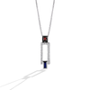 Star Wars R2-D2™ WOMEN'S Diamond PENDANT 1/5 CT.TW. White Diamonds Garnet and Blue Sapphire Silver Front view