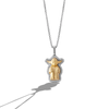 Star Wars Yoda™ Inspired WOMEN'S Diamond PENDANT 1/8 CT.TW. White diamonds Silver and 10K Yellow Gold Front view
