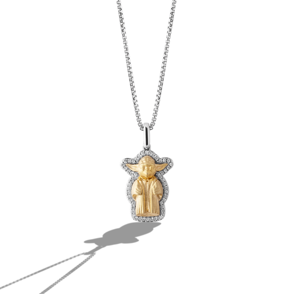 THE JEDI™ MASTER WOMEN'S PENDANT 1/8 CT.TW. White diamonds Silver and 10K Yellow Gold