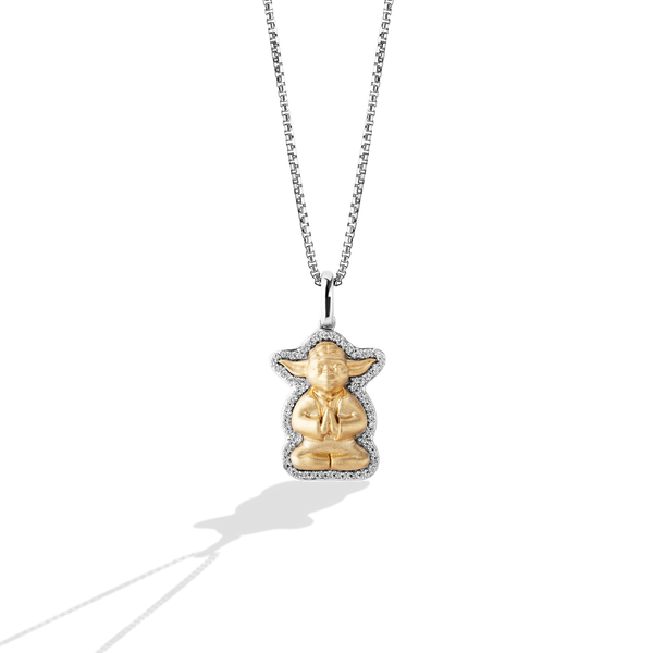 THE JEDI™ MASTER WOMEN'S PENDANT 1/10 CT.TW. White Diamonds Silver and 10K Yellow Gold