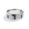 Star Wars R2-D2™ MEN'S Diamonds BAND 1/5 CT.TW. White Diamonds and Blue Sapphire 14K White Gold front view