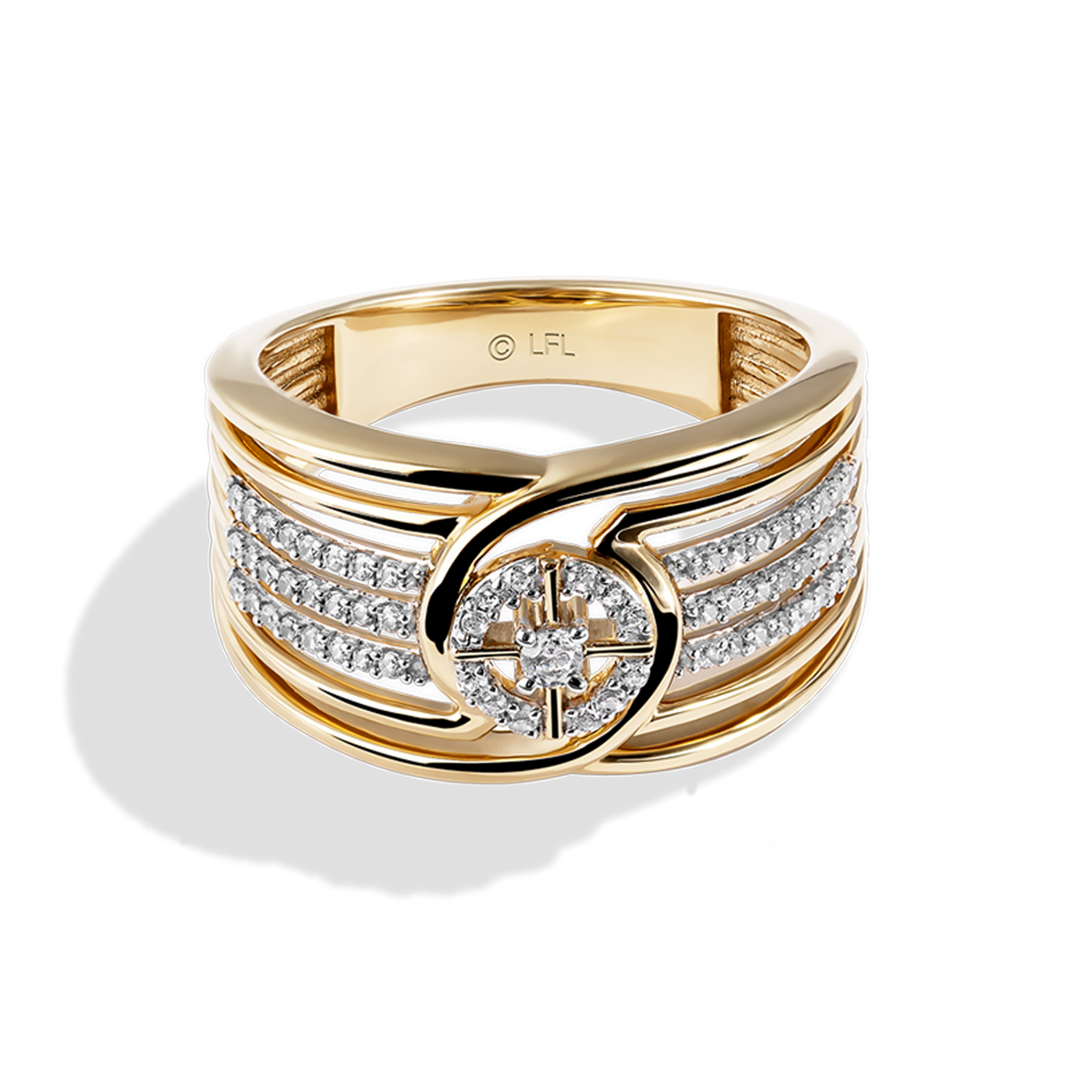 Star Wars™ Yoda White Diamond Women's Ring Silver & Yellow Gold 1/10 CTTW