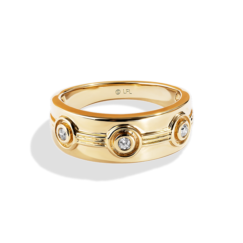 Star Wars™ C-3PO White Diamond Men's Ring 1/10 CTTW | Star Wars