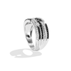 LIGHTSPEED WOMEN'S RING 1/2 CT.TW. Black and White Diamonds Silver and Black Rhodium