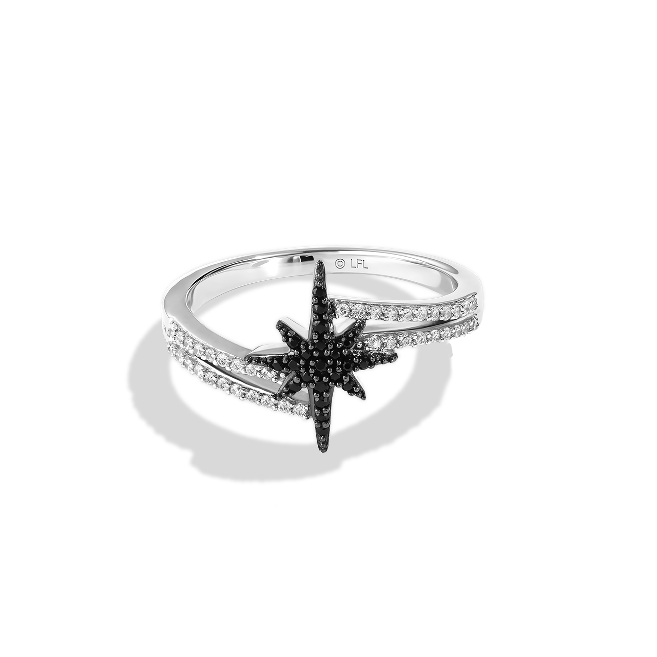 Star Wars™ Into The Galaxy Black White Diamond Women's Ring 1/4