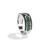 LIGHT X DARK WOMEN'S RING, 1/2 CT.TW. Black Diamond and Green Diopside Silver and Black Rhodium