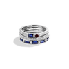 R2 SERIES WOMEN'S RING 1/3 CT.TW. White Diamonds Garnet and Blue Sapphire Silver
