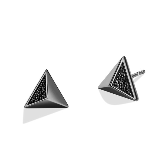 Star Wars Darth Vader™Men's/Women's Diamond STUDS Black Diamond Accent Silver with Black Rhodium Side View