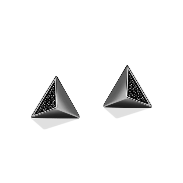 DARK ARMOR MEN'S/WOMEN'S STUDS Black Diamond Accent Silver with Black Rhodium
