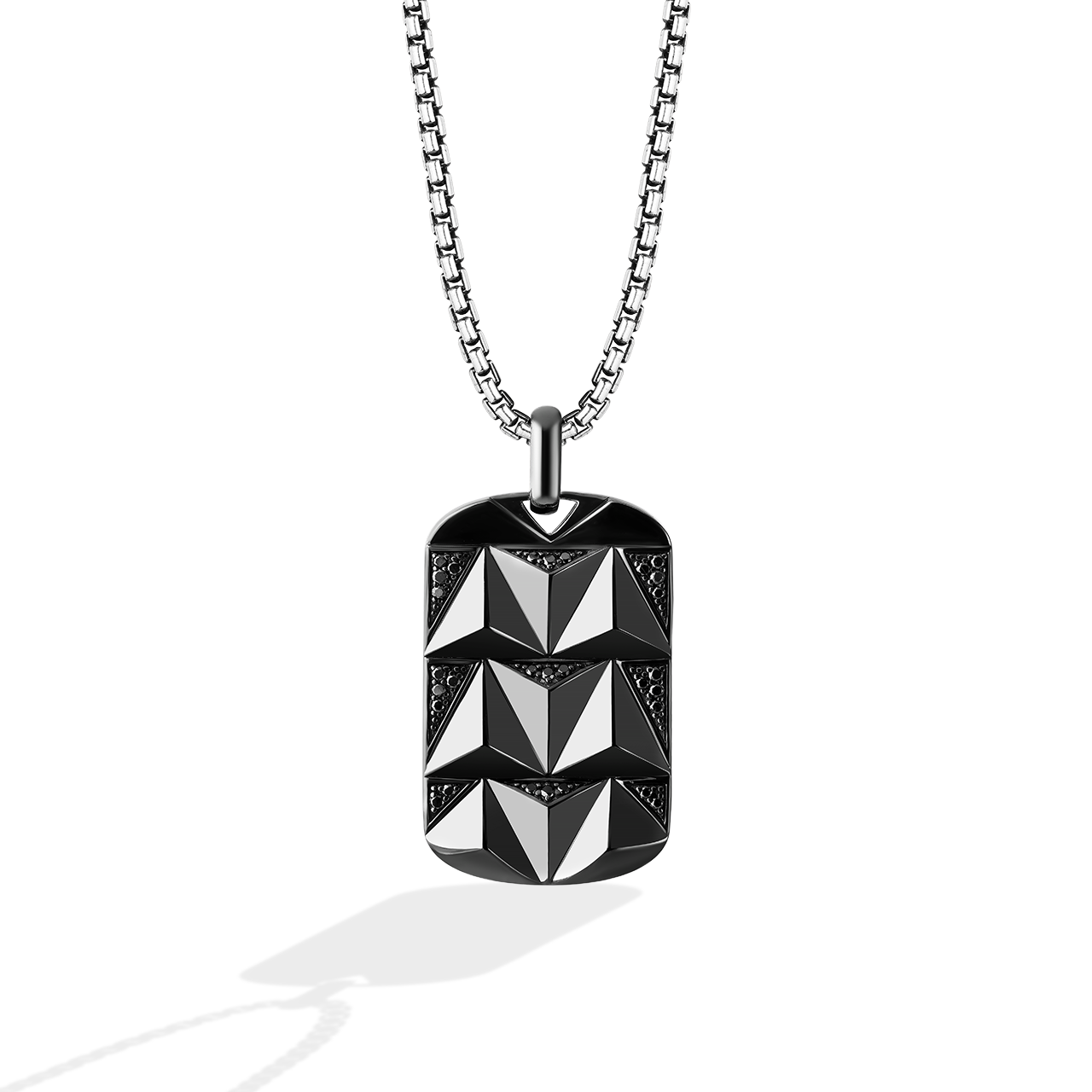 DARK ARMOR MEN'S PENDANT 3/8 CT.TW. Black Diamonds Silver with Black Rhodium