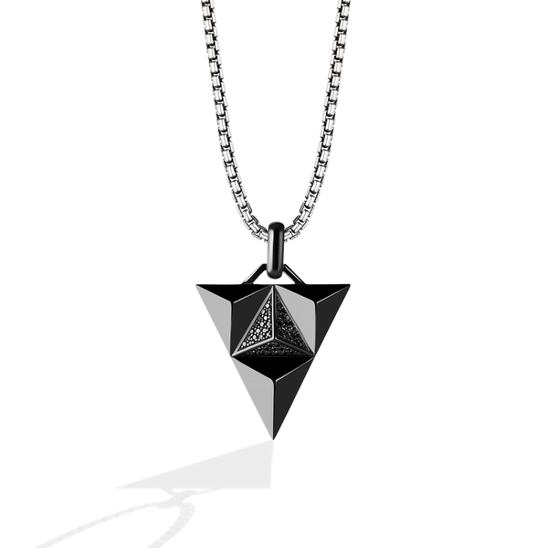 DARK ARMOR MEN'S PENDANT 1/3 CT.TW. Black Diamonds Silver with Black Rhodium
