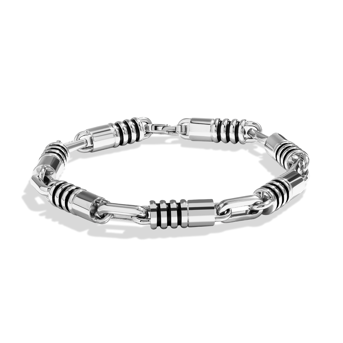 Sterling Silver Rhodium-plated Polished Link Bracelet | Priddy Jewelers |  Elizabethtown, KY