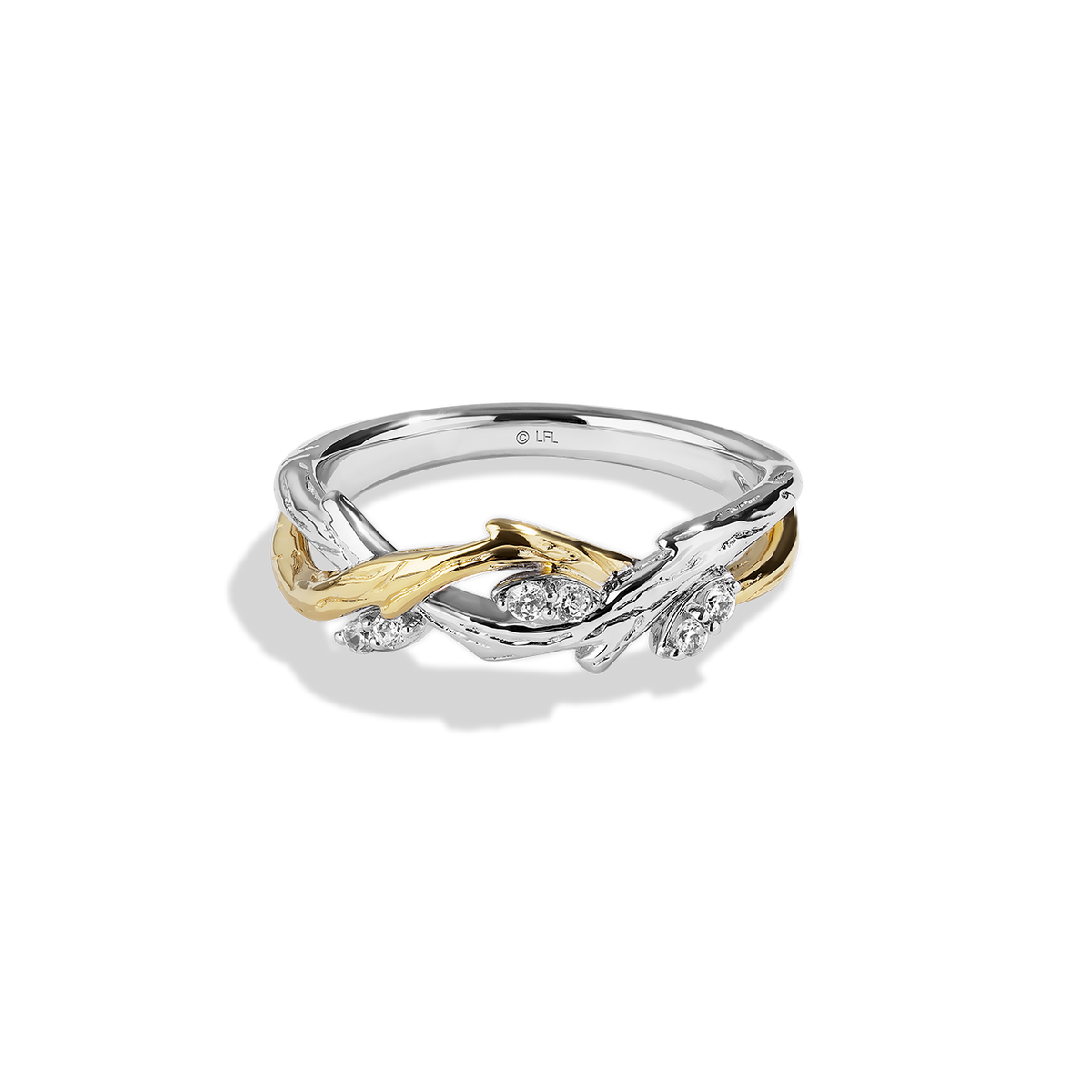 Star Wars™ Yoda White Diamond Women's Ring Silver & Yellow Gold 1/10 CTTW Star Wars™ Fine Jewelry