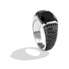 IN CARBONITE MEN'S RING 1/6 CT.TW. Black Diamonds and Black Onyx Silver and Black Rhodium