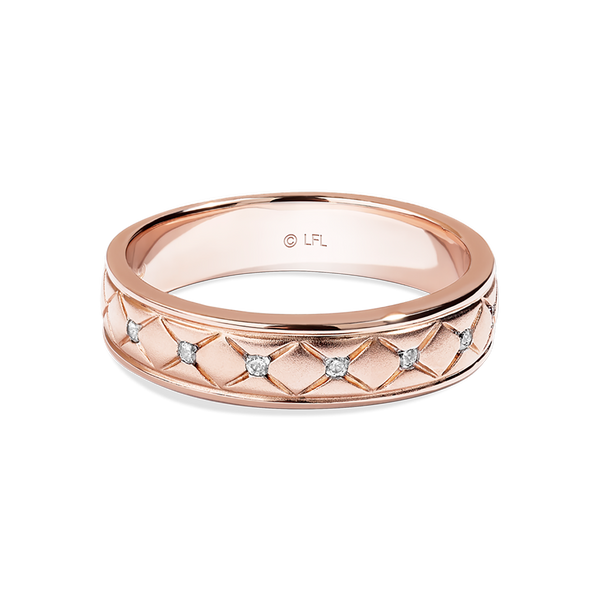 I LOVE YOU, WOMEN'S BAND 1/10 CT.TW. White Diamonds 14K Rose Gold