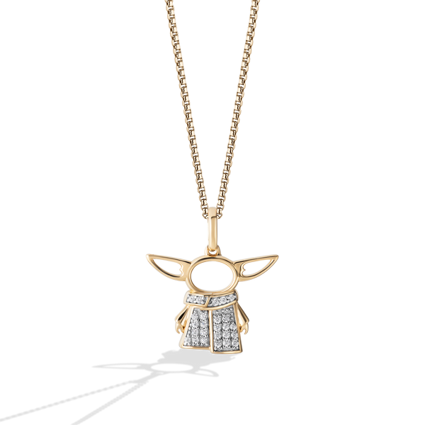 GROGU™ WOMEN'S PENDANT 1/10 CT.TW. White Diamonds 10K Yellow Gold