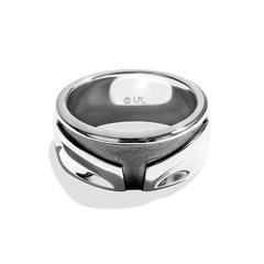 THE MANDALORIAN™ WOMEN'S RING Silver and Black Rhodium