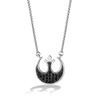 Star Wars Rebel Symbol WOMEN'S Diamond Pendant 1/4 CT.TW. Black Diamonds Silver Front View_1