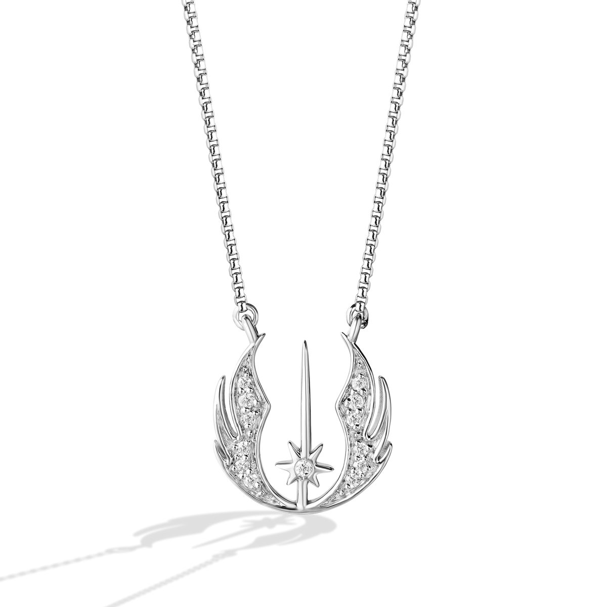 Star Wars Symbols White Diamond Women s Pendant 1 10 CTTW Star