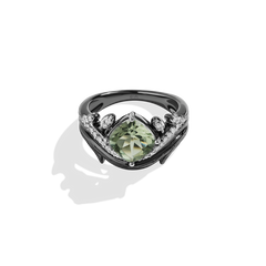 Green amethyst women's shop ring
