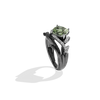 THE DAGOBAH WOMEN'S RING 1/6 CT.TW. Diamonds and Green Amethyst, Sterling Silver with Black Rhodium