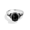 THE MANDALORIAN™ WOMEN'S RING 1/6 CT.TW. Diamonds and Black Onyx, Sterling Silver and Black Rhodium