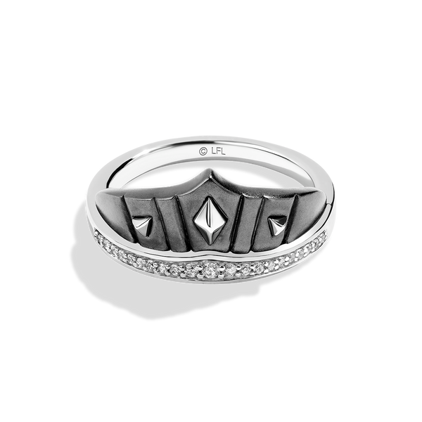 AHSOKA TANO™ WOMEN'S RING 1/10 CT.TW. Diamonds, Sterling Silver and Black Rhodium