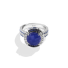 R2 SERIES WOMEN'S RING 1/6 CT.TW. White Diamonds, Blue Sapphire, Blue Onyx and Garnet, Sterling Silver