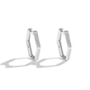 THE TIE FIGHTER WOMEN'S HOOP EARRINGS 1/3 CT.TW. Diamonds, Sterling Silver