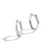 THE TIE FIGHTER WOMEN'S HOOP EARRINGS 1/3 CT.TW. Diamonds, Sterling Silver