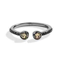 JAWA™ WOMEN'S RING 1/8 CT.TW. Black Diamond and Citrine, Sterling Silver with Black Rhodium