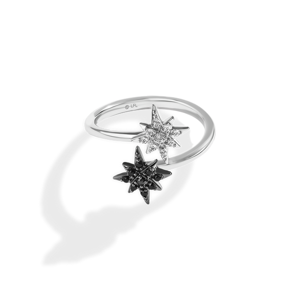 GUARDIANS OF LIGHT WOMEN'S RING 1/6 CT.TW. Black and White Diamonds, Sterling Silver