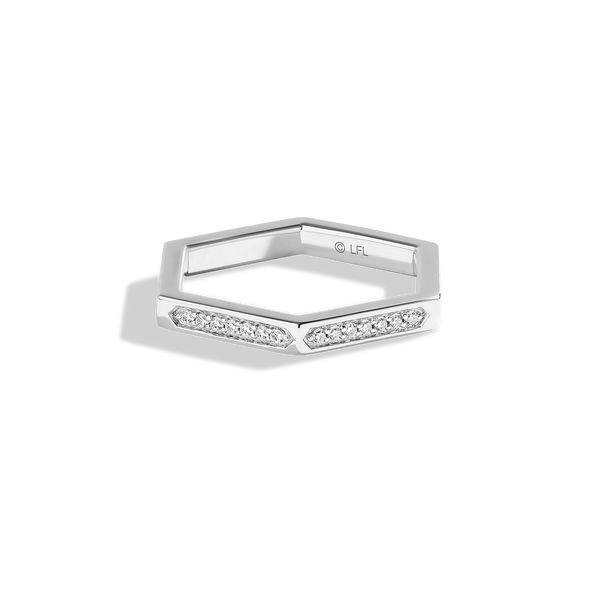 THE TIE FIGHTER WOMEN'S RING 1/10 CT.TW. Diamonds, Sterling Silver