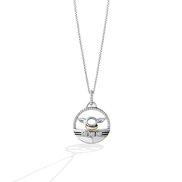 GROGU™ WOMEN'S PENDANT 1/10 CT.TW. Diamonds, 10K Yellow Gold and Sterling Silver