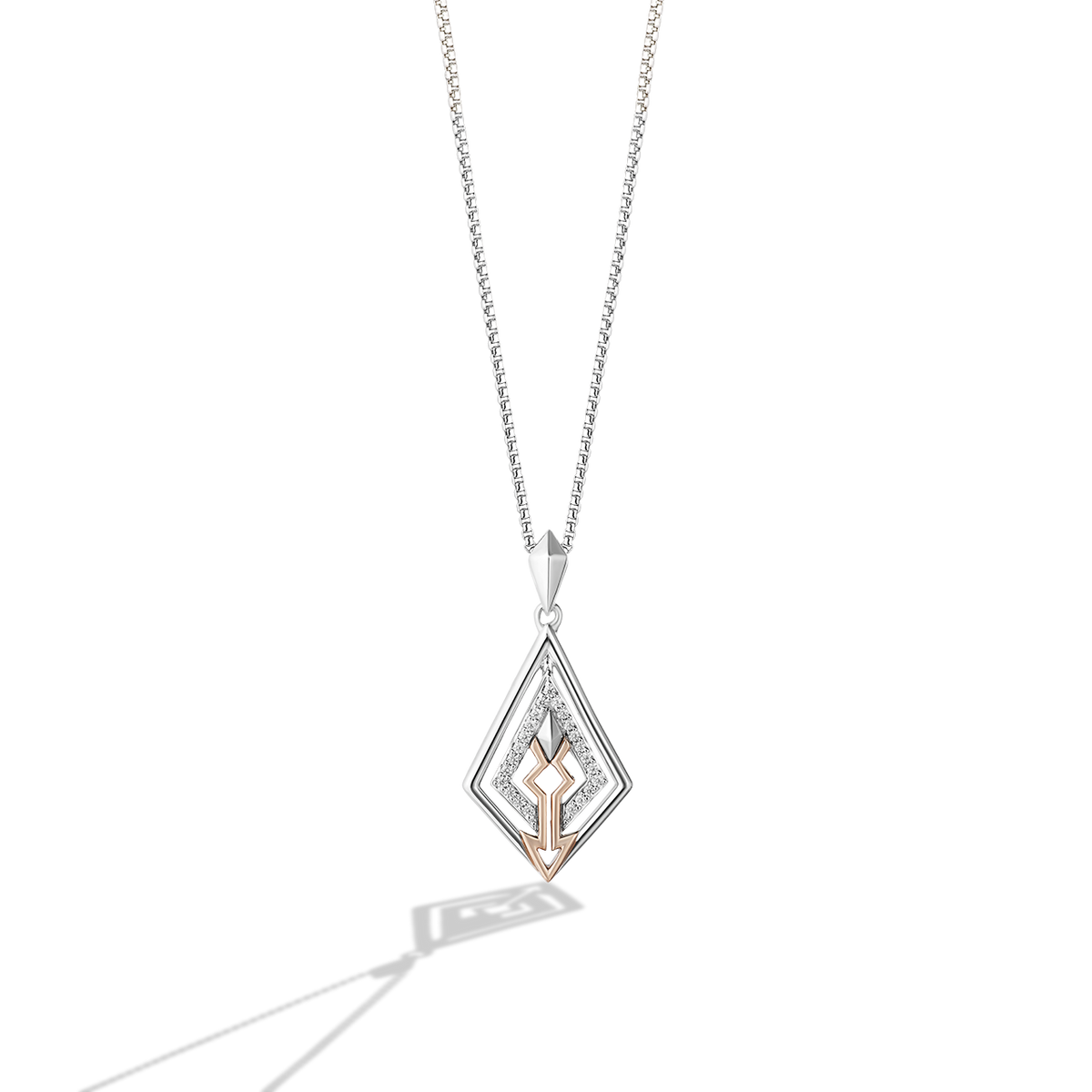 Star Wars™ Ahsoka Tano™ Diamond Women's Pendant Sterling Silver and 10k  Rose Gold 1/10 CTTW | Star Wars™ Fine Jewelry