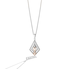 AHSOKA TANO™ WOMEN'S PENDANT 1/10 CT.TW. Diamonds, Sterling Silver and 10k  Rose Gold