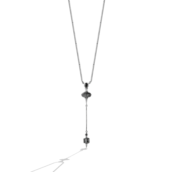 TUSKEN RAIDER™ WOMEN'S NECKLACE 1/5 CT.TW. Black Diamonds, Onyx, Sterling Silver with Black Rhodium