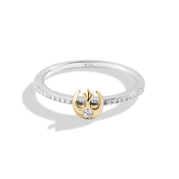 THE REBEL WOMEN'S RING 1/10 CT.TW. Diamond, Sterling Silver and 10K Yellow Gold