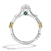 A JEDI™ MARK ENGAGEMENT RING 5/8 CT.TW. Diamond, Rosecut, Green Diopside, 14K White and Yellow Gold