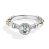 A JEDI™ MARK ENGAGEMENT RING 5/8 CT.TW. Diamond, Rosecut, Green Diopside, 14K White and Yellow Gold